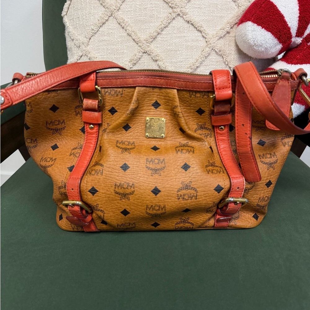 MCM Brown and Orange Shoulder Bag